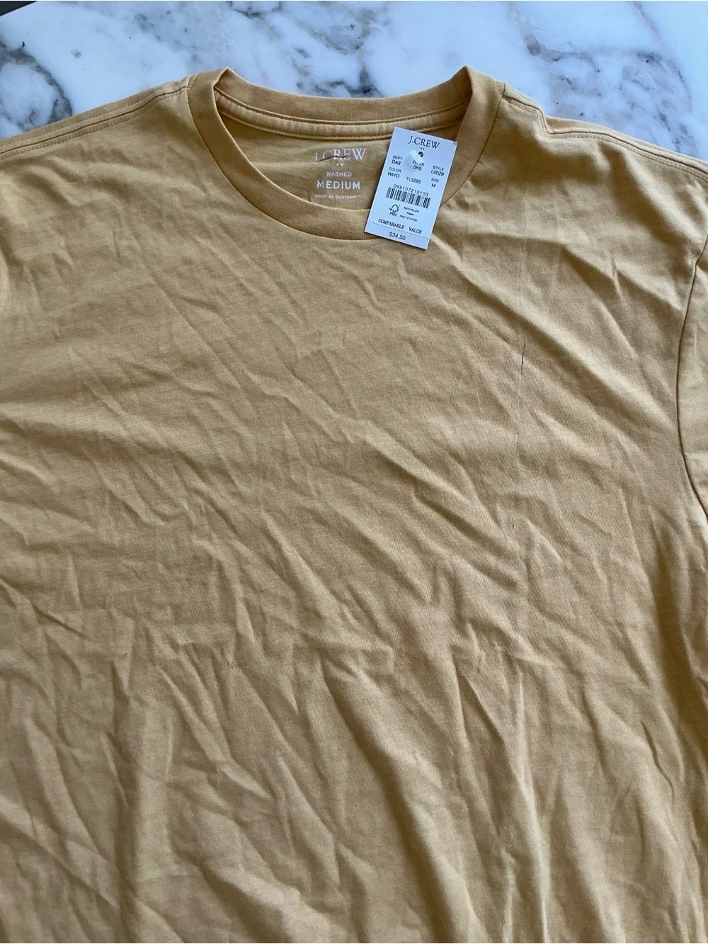 NWT J. Crew Men's Washed Jersey T-shirt Yellow Sz M - Stubborn Tape